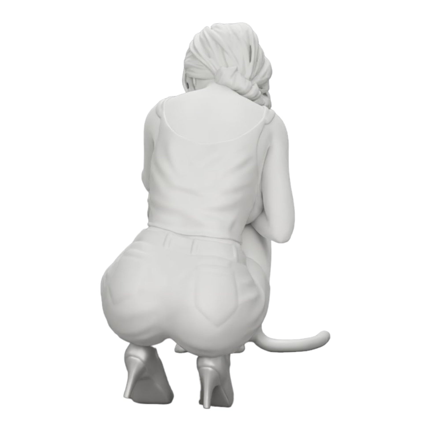 Photo de produit de modélisme diorama 0 : Jolie fille à genoux à côté de son chat (Réf n° A21)