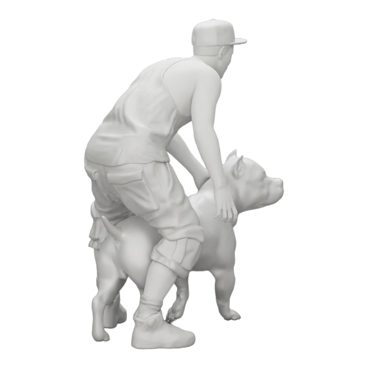 Diorama Modellbau Produktfoto 0: Gangster-Homie in Mütze mit Pitbull Hund (Ref Nr. A22)