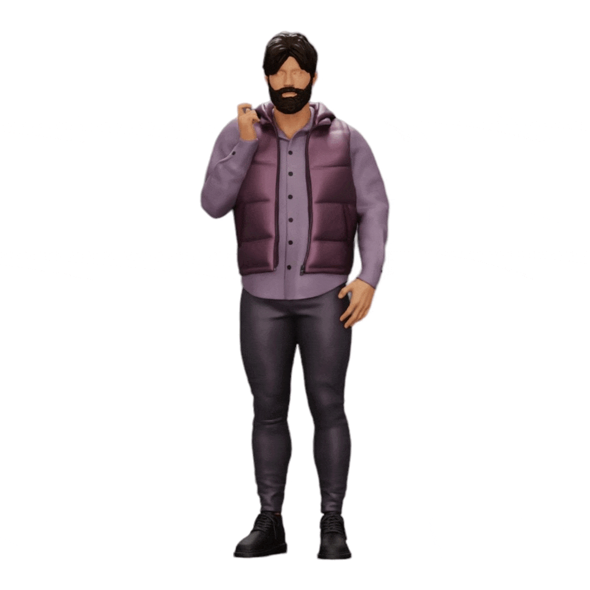 Photo de produit de modélisme diorama 0 : Homme avec barbe et veste se tient avec assurance (Réf n° A24)