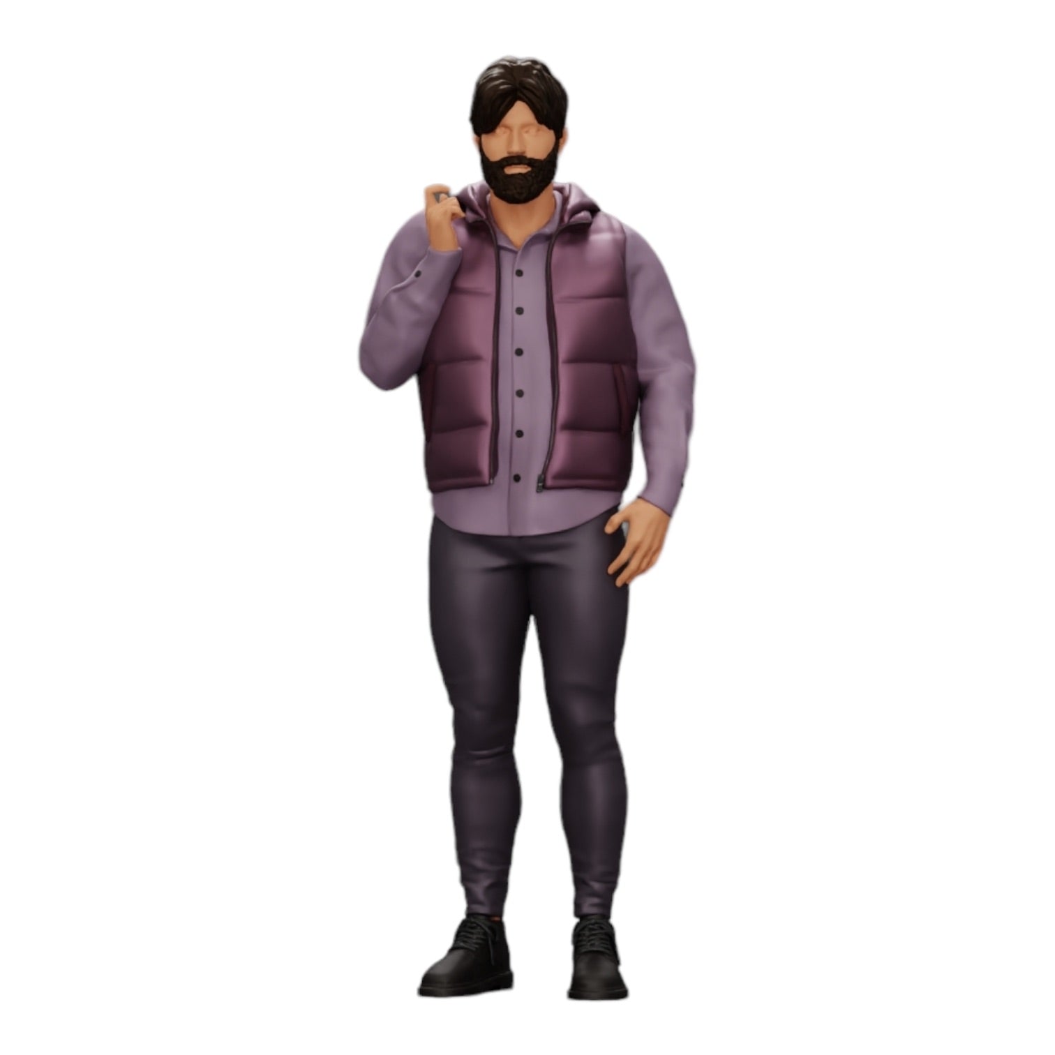 Photo de produit de modélisme diorama 0 : Homme avec barbe et veste se tient avec assurance (Réf n° A24)