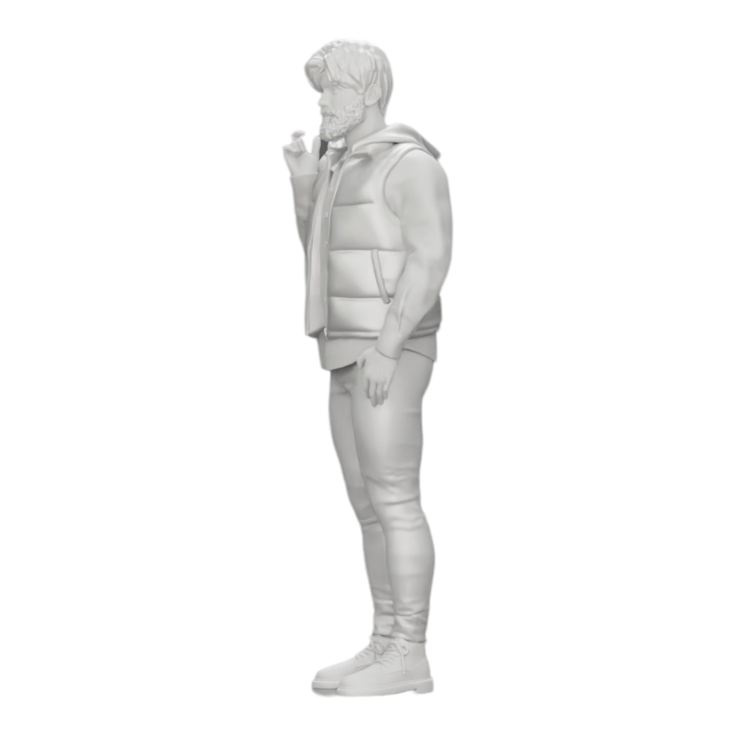 Photo de produit de modélisme diorama 0 : Homme avec barbe et veste se tient avec assurance (Réf n° A24)