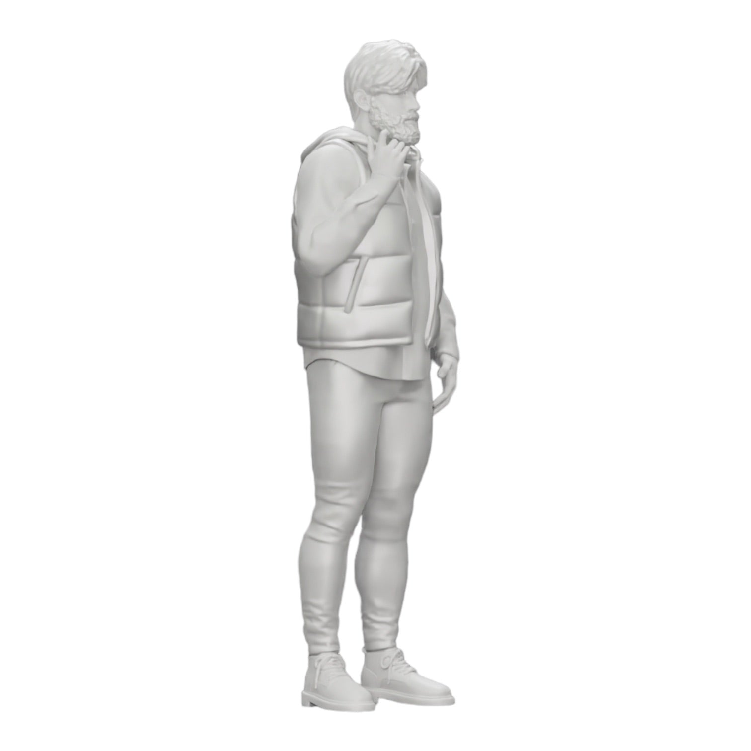 Photo de produit de modélisme diorama 0 : Homme avec barbe et veste se tient avec assurance (Réf n° A24)
