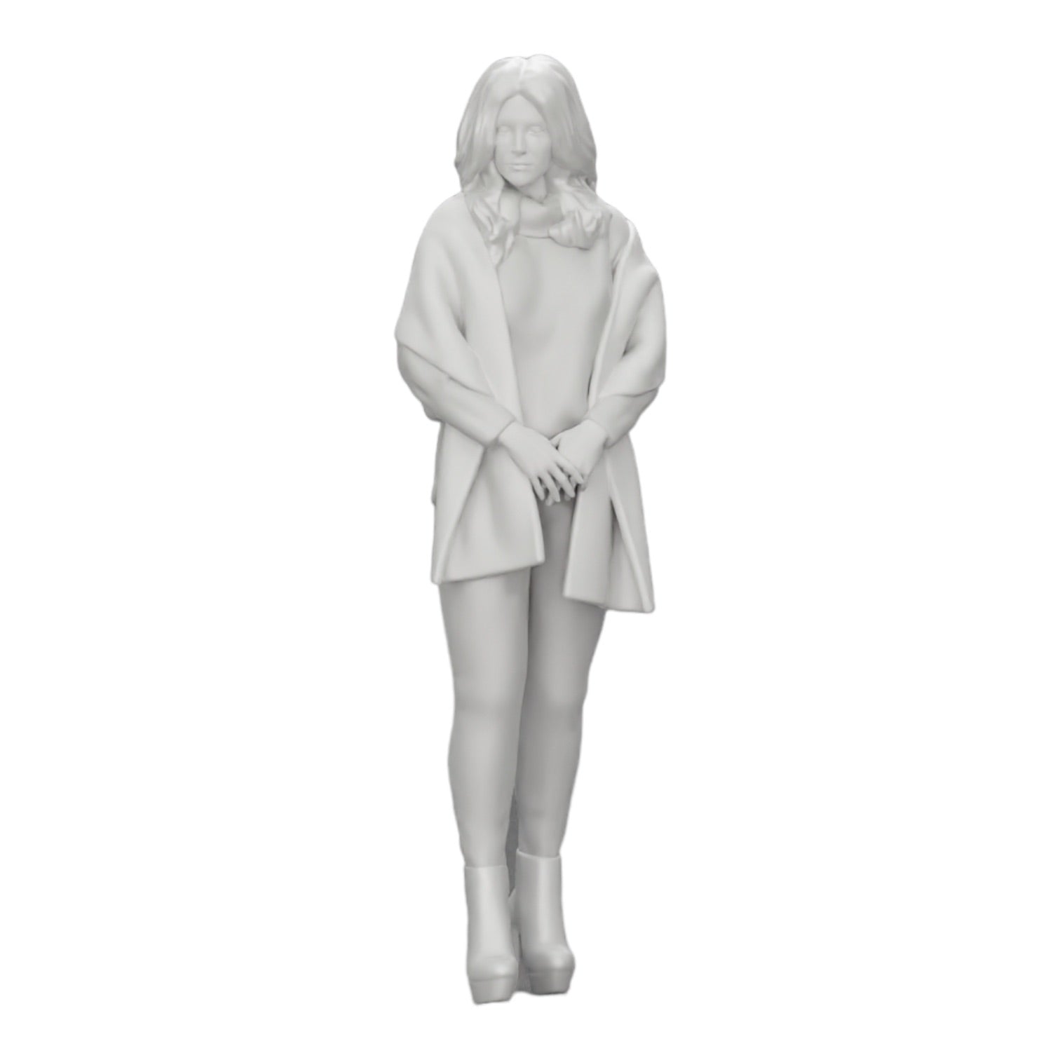 Photo de produit de modélisme diorama 0 : Femme dans le froid portant une écharpe et des chaussures à talons (Réf n° A26)