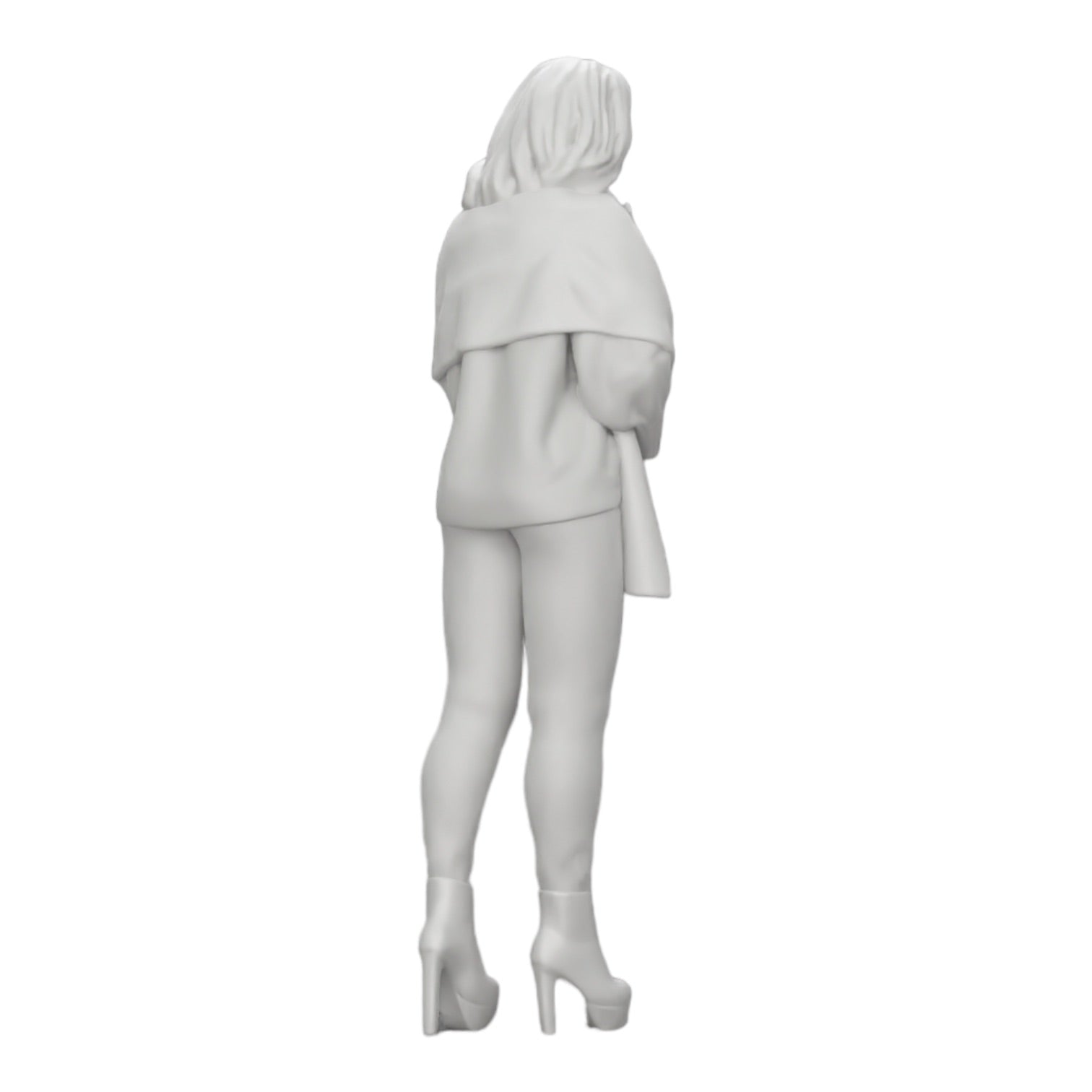Photo de produit de modélisme diorama 0 : Femme dans le froid portant une écharpe et des chaussures à talons (Réf n° A26)