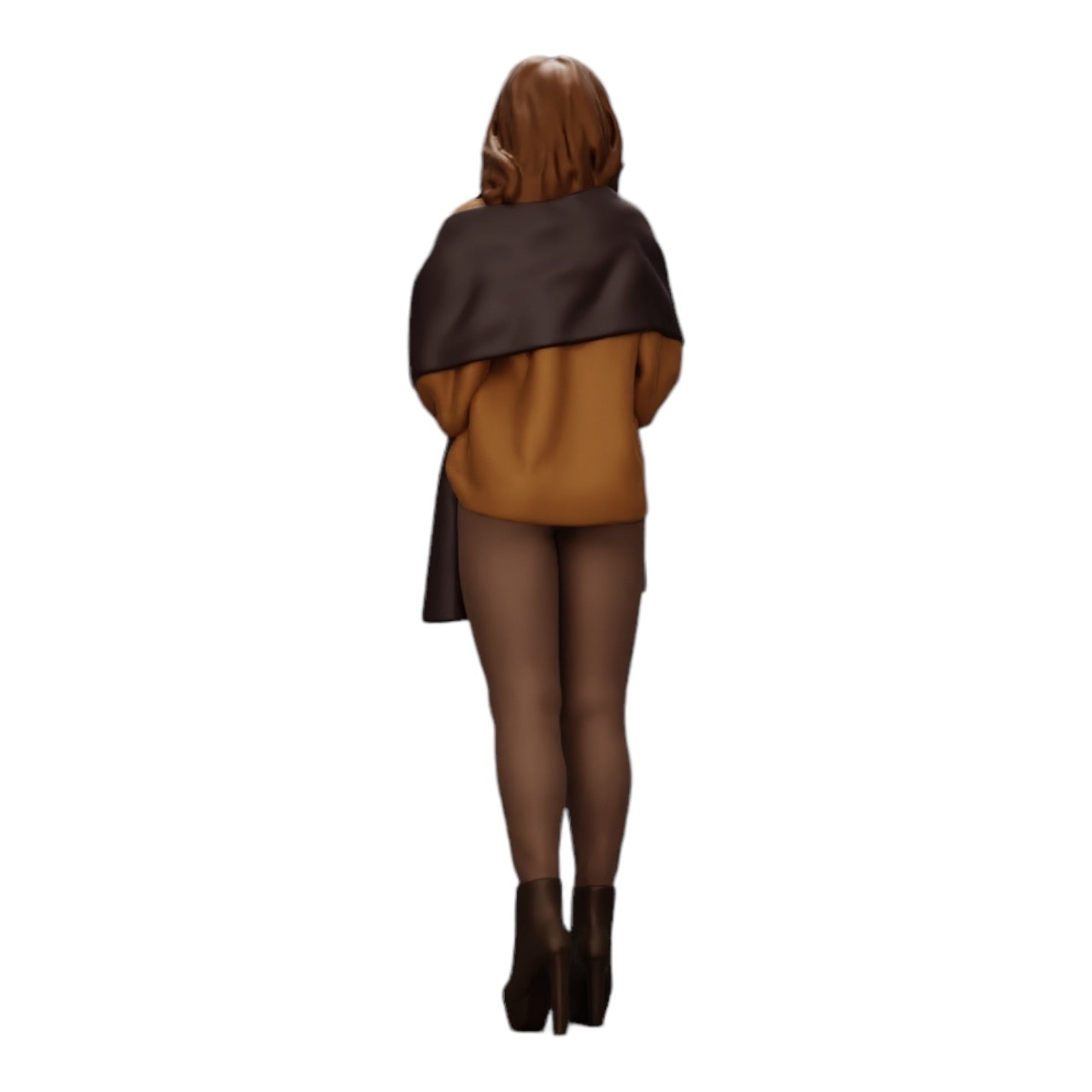 Photo de produit de modélisme diorama 0 : Femme dans le froid portant une écharpe et des chaussures à talons (Réf n° A26)