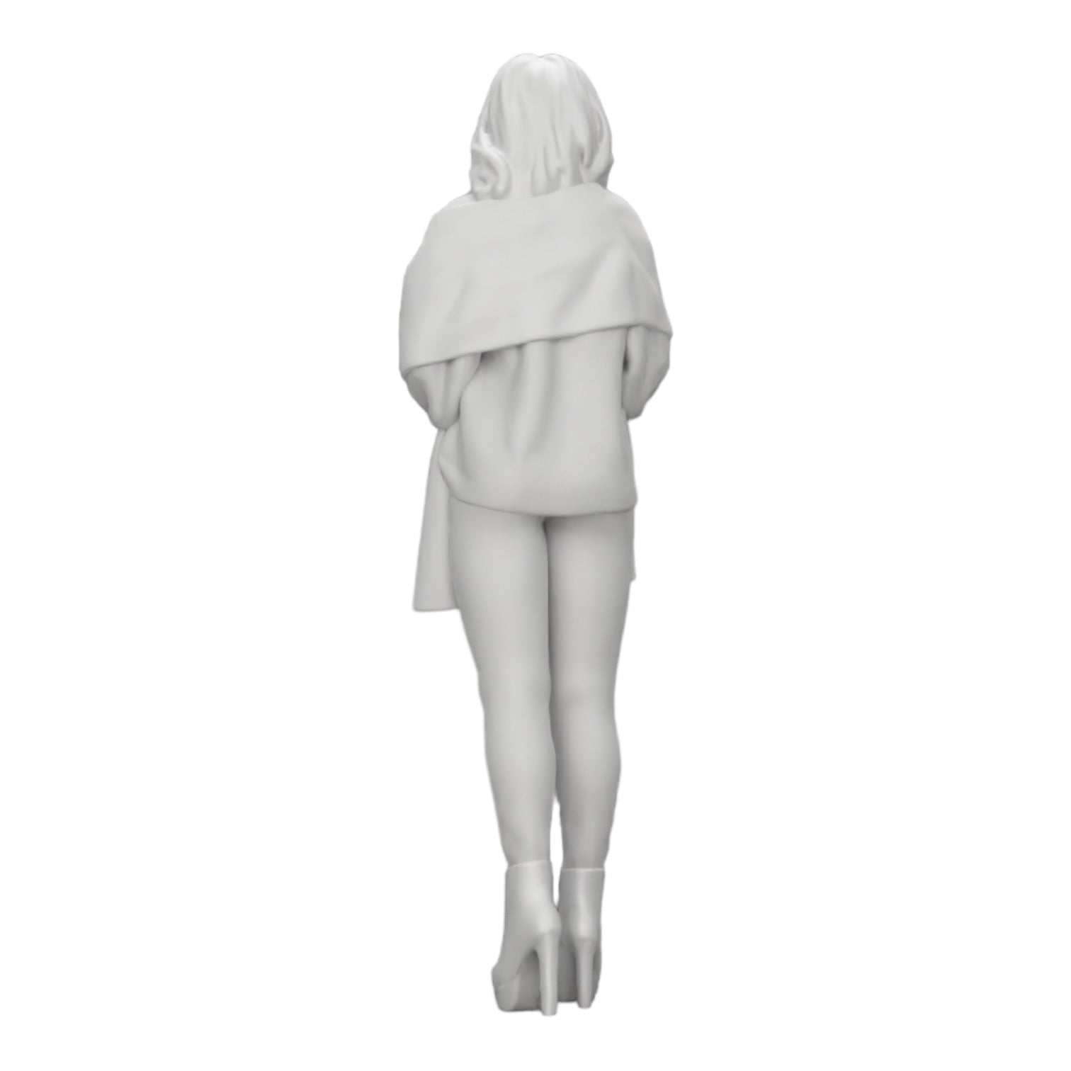 Photo de produit de modélisme diorama 0 : Femme dans le froid portant une écharpe et des chaussures à talons (Réf n° A26)
