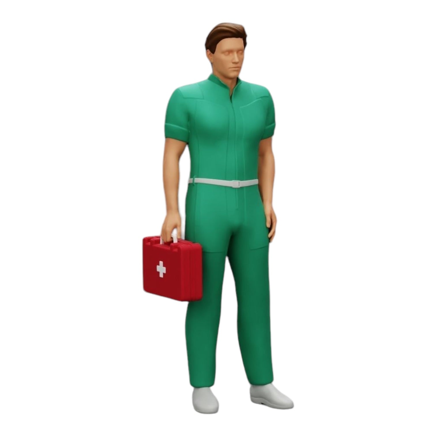 Photo de produit de modélisme diorama 0 : Un secouriste est prêt avec une trousse de premiers secours (Réf n° A28)