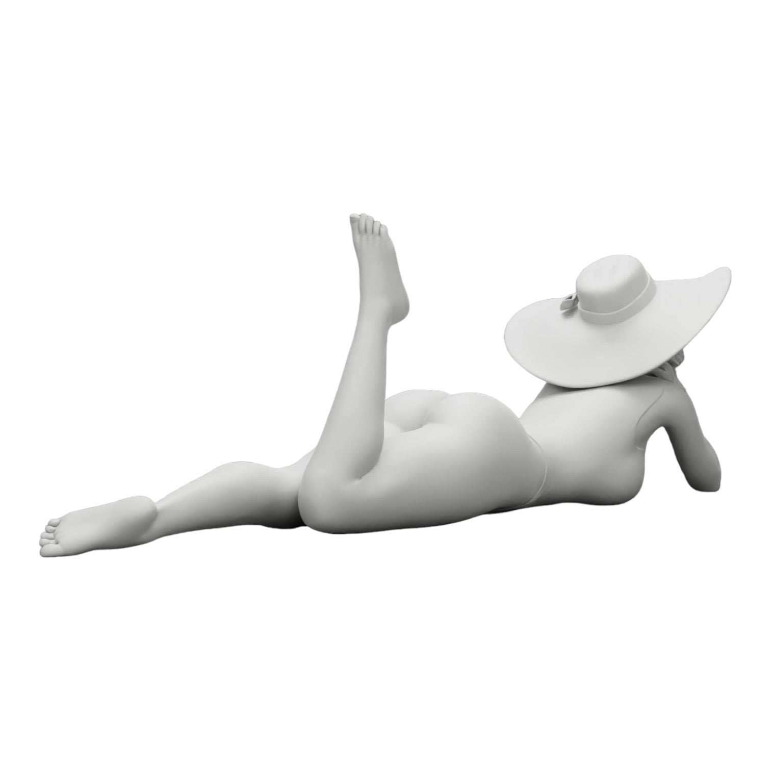 Photo de produit de modélisme diorama 0 : Femme en maillot de bain et chapeau de soleil en vacances allongée sur la plage (Ref Nr. A32)