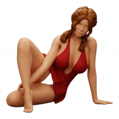 Photo de produit de modélisme diorama 0 : Femme attrayante assise en position accroupie (Réf n° A34)