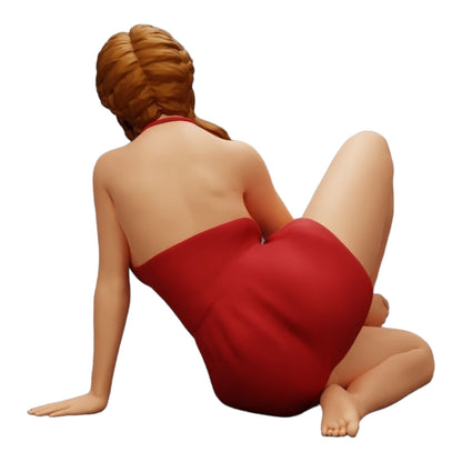Photo de produit de modélisme diorama 0 : Femme attrayante assise en position accroupie (Réf n° A34)