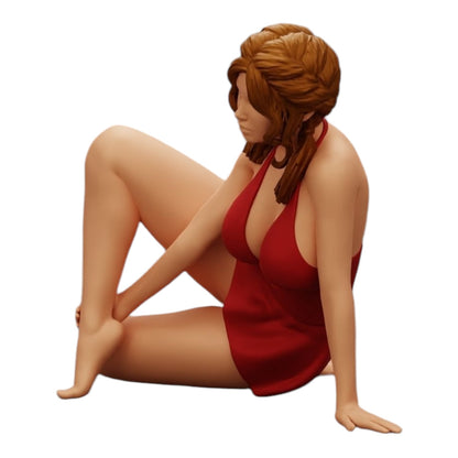 Photo de produit de modélisme diorama 0 : Femme attrayante assise en position accroupie (Réf n° A34)