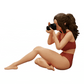 Photo de produit de modélisme diorama 0 : Photographe en bikini assise tenant une caméra (Réf n° A35)