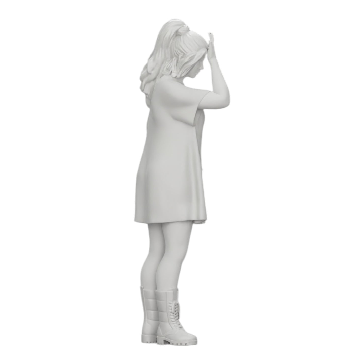 Photo de produit de modélisme diorama 0 : Jeune fille attrayante avec une longue chemise et des bottes (Réf. n° A37)
