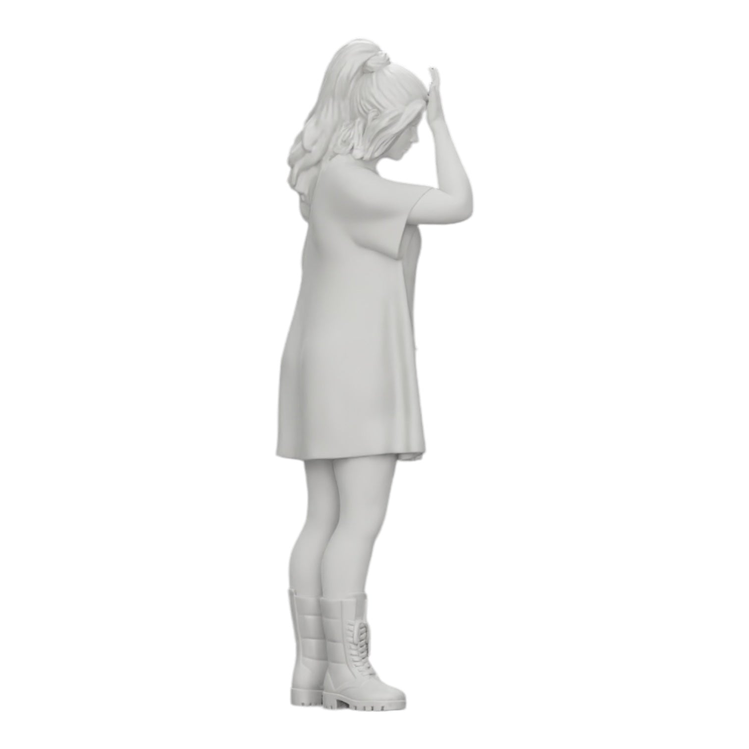 Photo de produit de modélisme diorama 0 : Jeune fille attrayante avec une longue chemise et des bottes (Réf. n° A37)