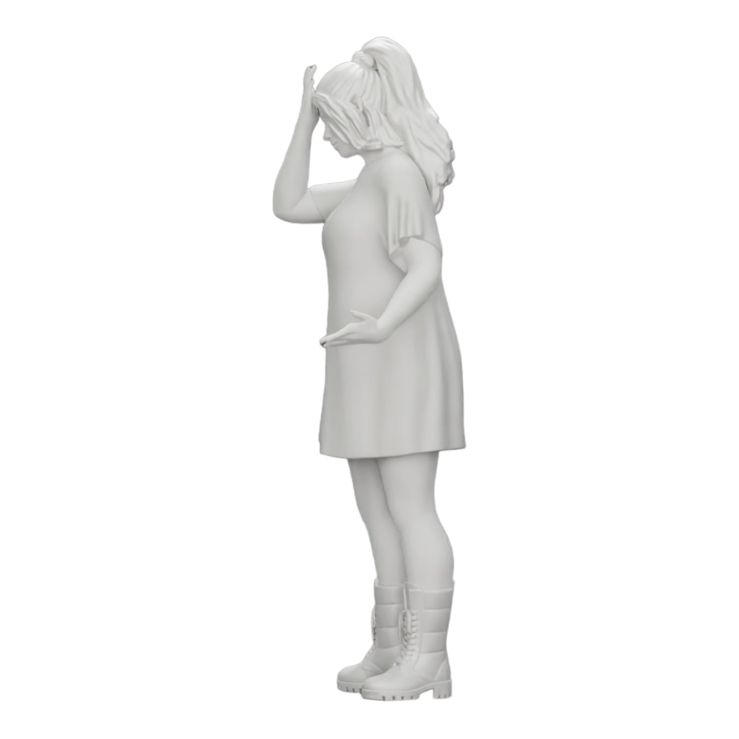Photo de produit de modélisme diorama 0 : Jeune fille attrayante avec une longue chemise et des bottes (Réf. n° A37)