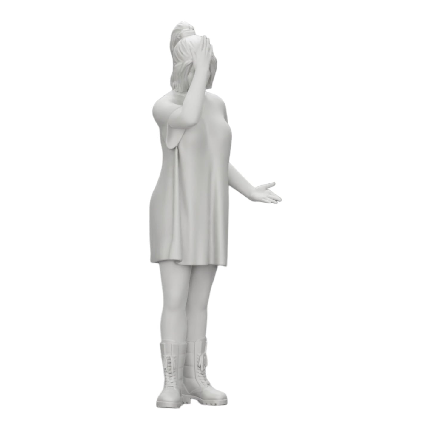 Photo de produit de modélisme diorama 0 : Jeune fille attrayante avec une longue chemise et des bottes (Réf. n° A37)