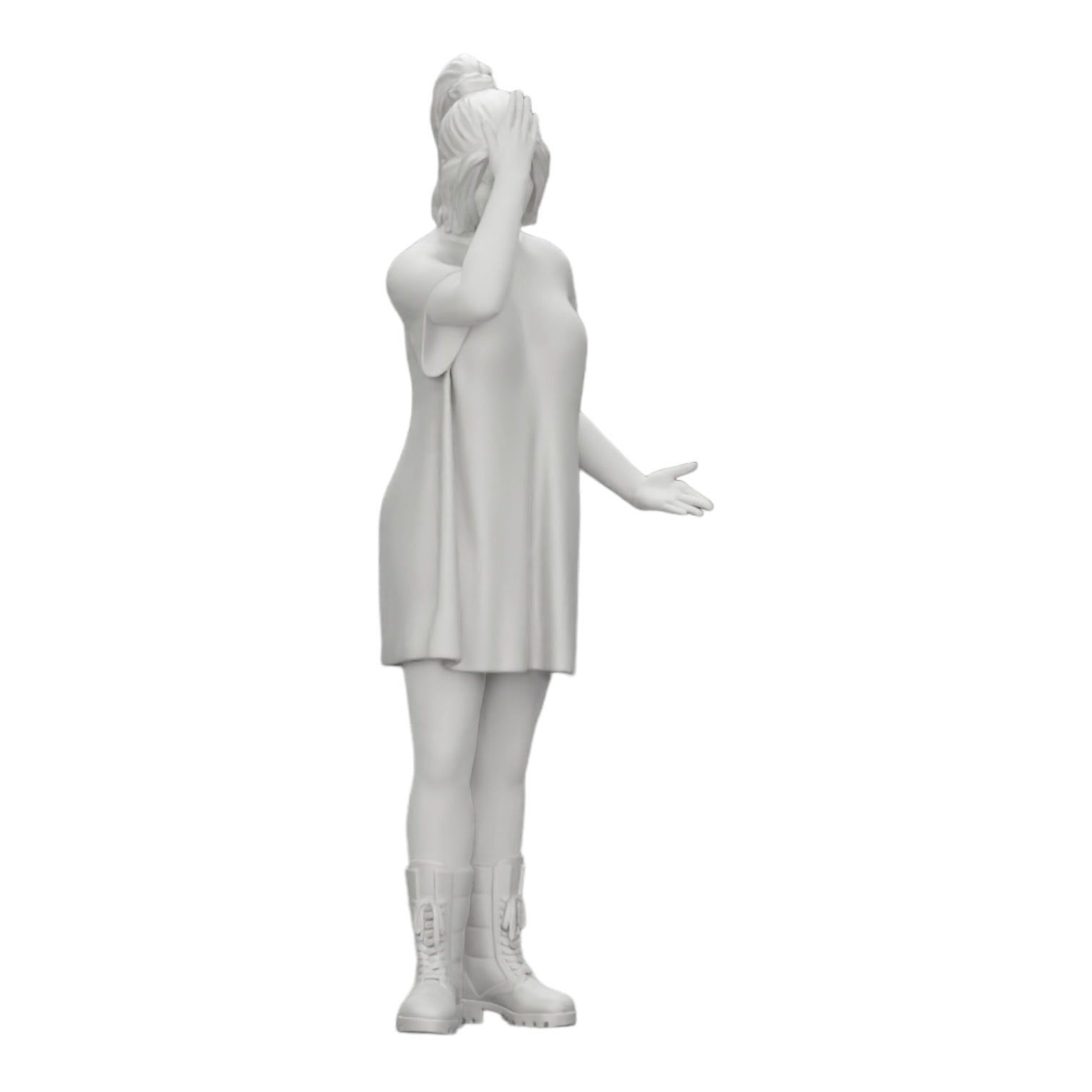 Photo de produit de modélisme diorama 0 : Jeune fille attrayante avec une longue chemise et des bottes (Réf. n° A37)