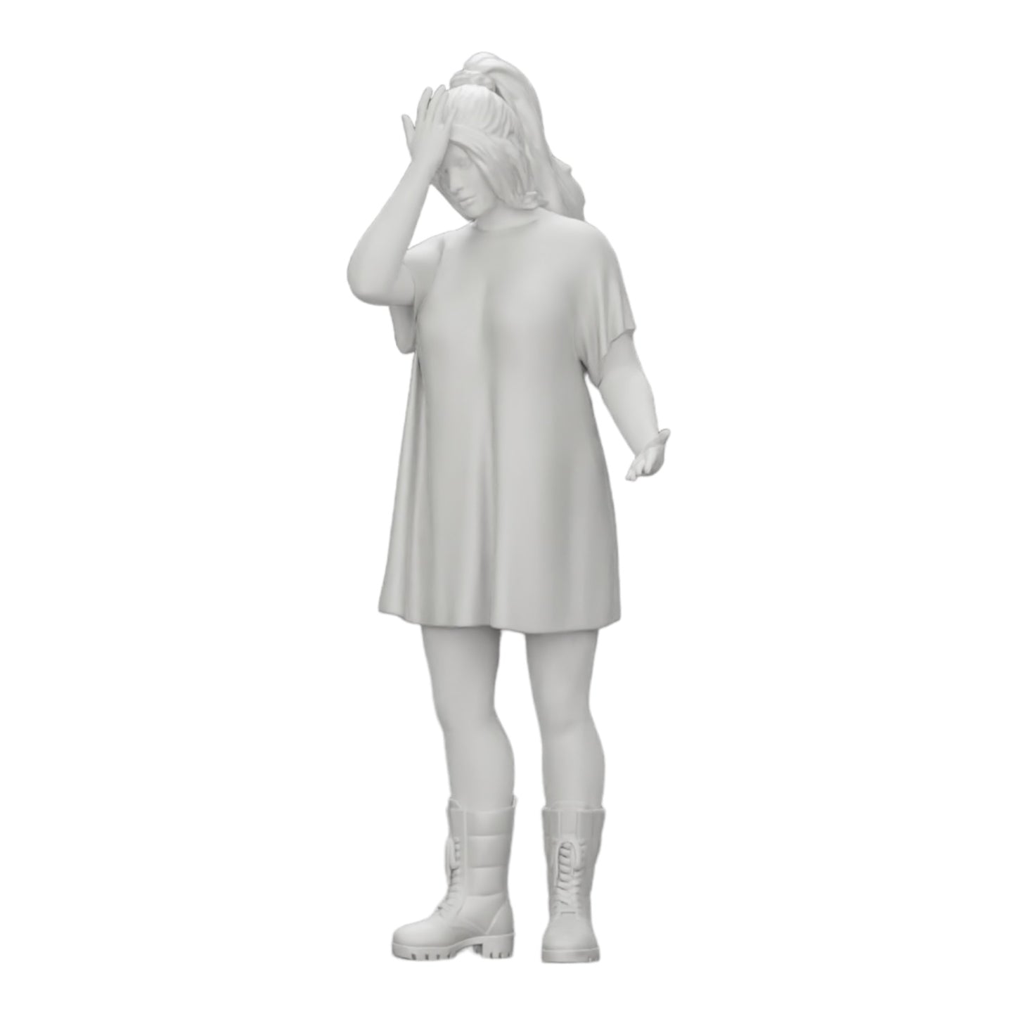Photo de produit de modélisme diorama 0 : Jeune fille attrayante avec une longue chemise et des bottes (Réf. n° A37)