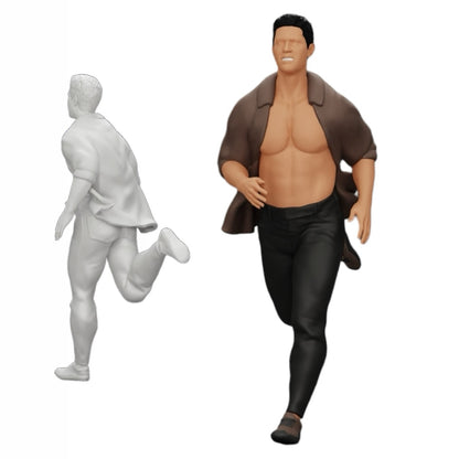 Photo de produit de diorama : homme en chemise ouverte fuyant son arrestation (Ref Nr. A41)