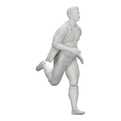 Photo de produit de diorama : homme en chemise ouverte fuyant son arrestation (Ref Nr. A41)