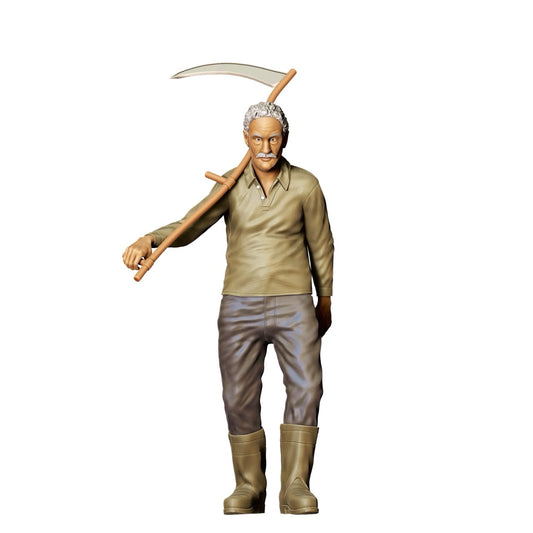 Figurine miniature : Fermier avec faux A - Vieux fermier au travail (n° 299)