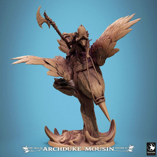 Photo de produit Tabletop 28mm Lord of the Print (LotP) 0 : Miniature Tabletop : Chevalier Souris sur Martin-pêcheur, Halbardier Cavalier en chute libre, Champion de Cavalerie (Chute du Martin-pêcheur) (25_07_F1)