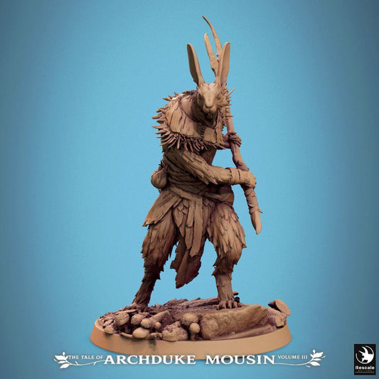 Photo de produit Tabletop 28mm Lord of the Print (LotP) 0 : Miniature Tabletop : Guerrier-homme-lapin, Porteur de lance léporide et Chasseur tribal - Gardien de la nature (25_07_N7)