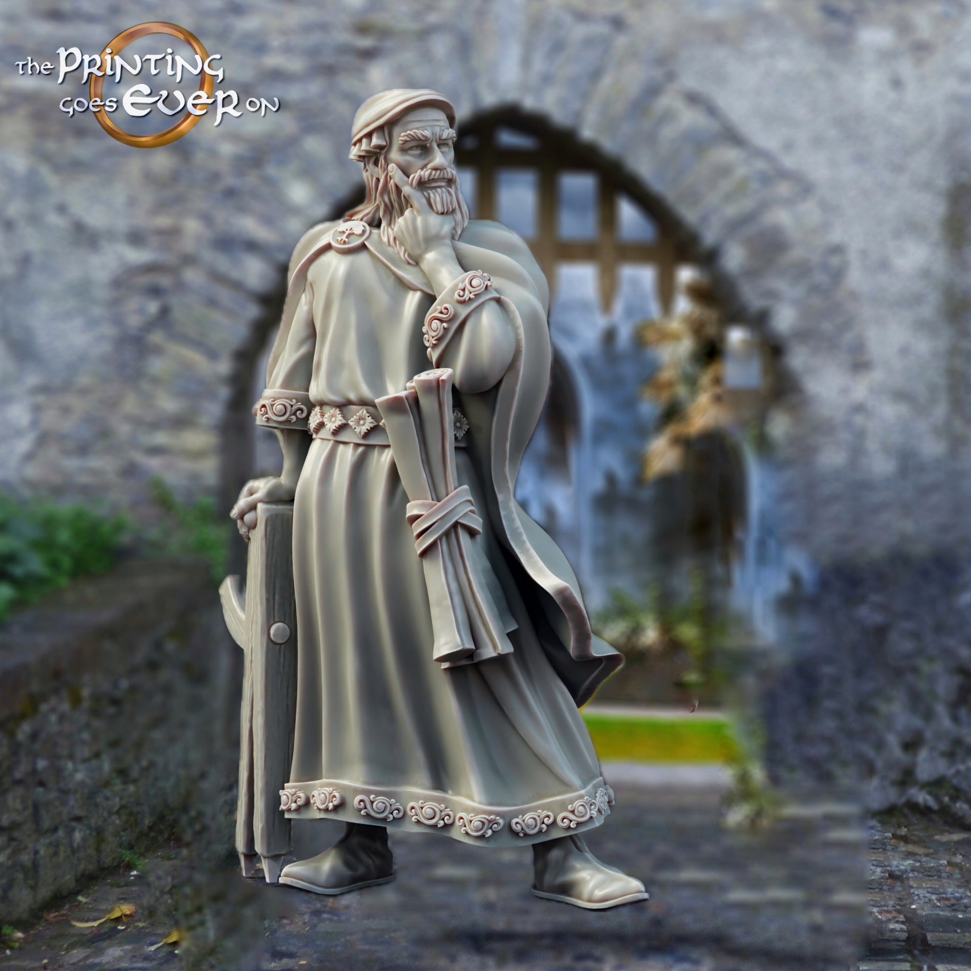 Photo du produit figurine historique médiévale échelle 75mm The Printing Goes Ever On (TPGEO) 0 : Figurines de chevaliers médiévaux Architecte - modèles 75mm - ville médiévale