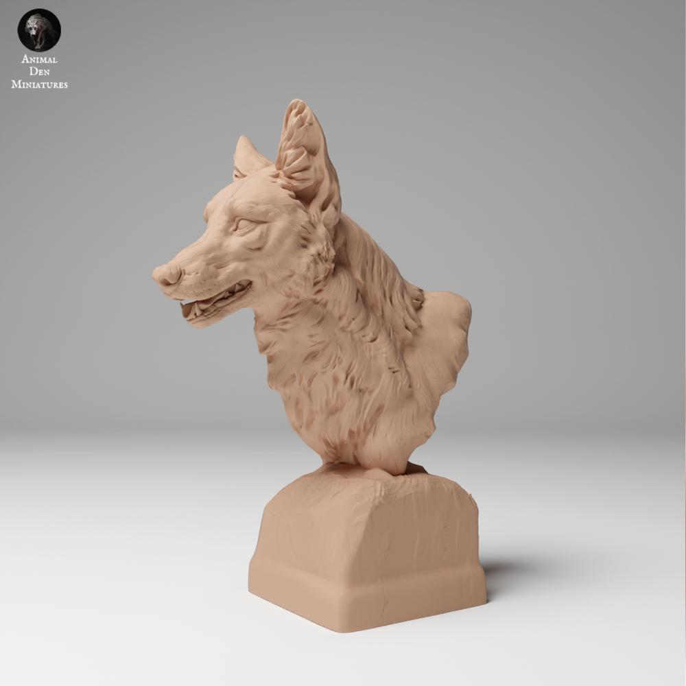 Photo du produit, figurine animale Animal Den Miniatures 0 : animal sauvage, figurine de coyote - buste (24_11_11)