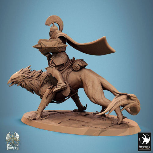 Produktfoto Tabletop 28mm Lord of the Print (LotP) 0: Tabletop Miniatur: Greifenreiter Paladin mit Kriegshammer, Elite-Kavallerie Champion, Gryphon Rider (24_09_G2)