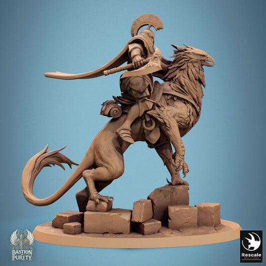 Produktfoto Tabletop 28mm Lord of the Print (LotP) 0: Tabletop Miniatur: Greifenreiter Paladin mit Streitaxt - Greifenritter, Griffon Rider, monströse Kavallerie, Champion auf Greif (24_09_G7)