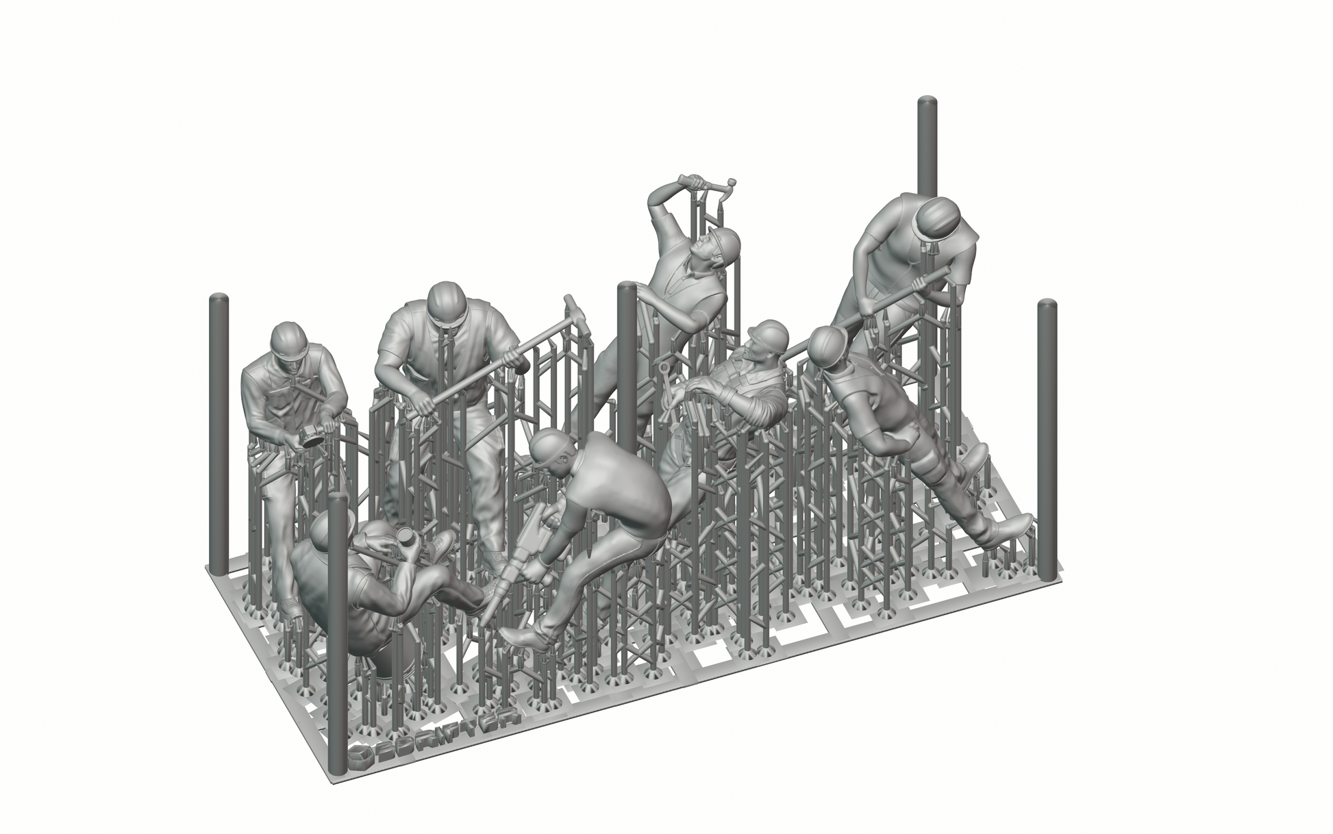 Photo produit diorama et modélisme figurine miniature : ensemble de travailleurs, 8 figurines