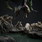 Photo du produit Tabletop 28mm Lord of the Print (LotP) 2: Tabletop Ensemble de miniatures fantastiques : Chasse au Dragon Noir - Dragon Noir avec chiens de chasse sur base rocheuse scénique (26_03_A1)