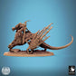 Photo de produit Tabletop 28mm Lord of the Print (LotP) 1 : Miniature Tabletop : Cavalier démon sur bête de nuit, seigneur gargouille avec masque de crâne et arme à perche, cavalier monstre chasseur des enfers (24_11_D9)