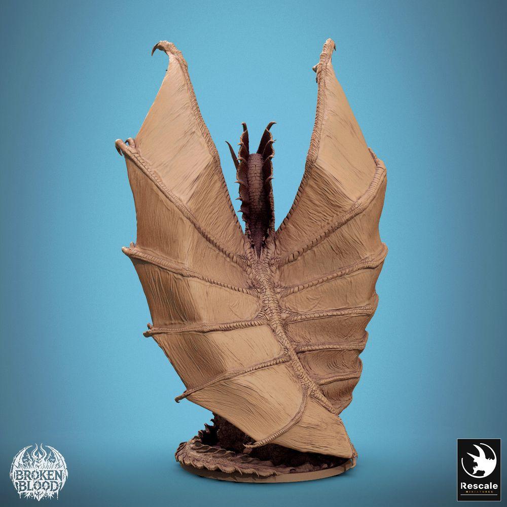 Photo de produit Tabletop 28mm Lord of the Print (LotP) 2 : Miniature Tabletop : Dragon légendaire - Seigneur des dragons et Gardien des dragons, grande créature ailée Boss monster pour Wargame, Skirmish et Jeu de rôle (24_11_A5)