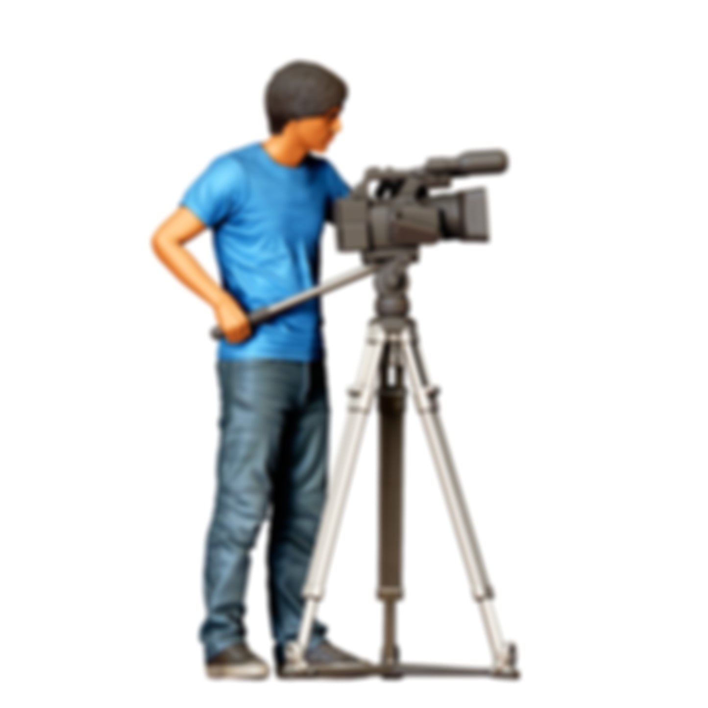 3DP Miniatures 3: Stehende Figur: Kameramann mit Videokamera auf Stativ (Ref. Nr. 511)