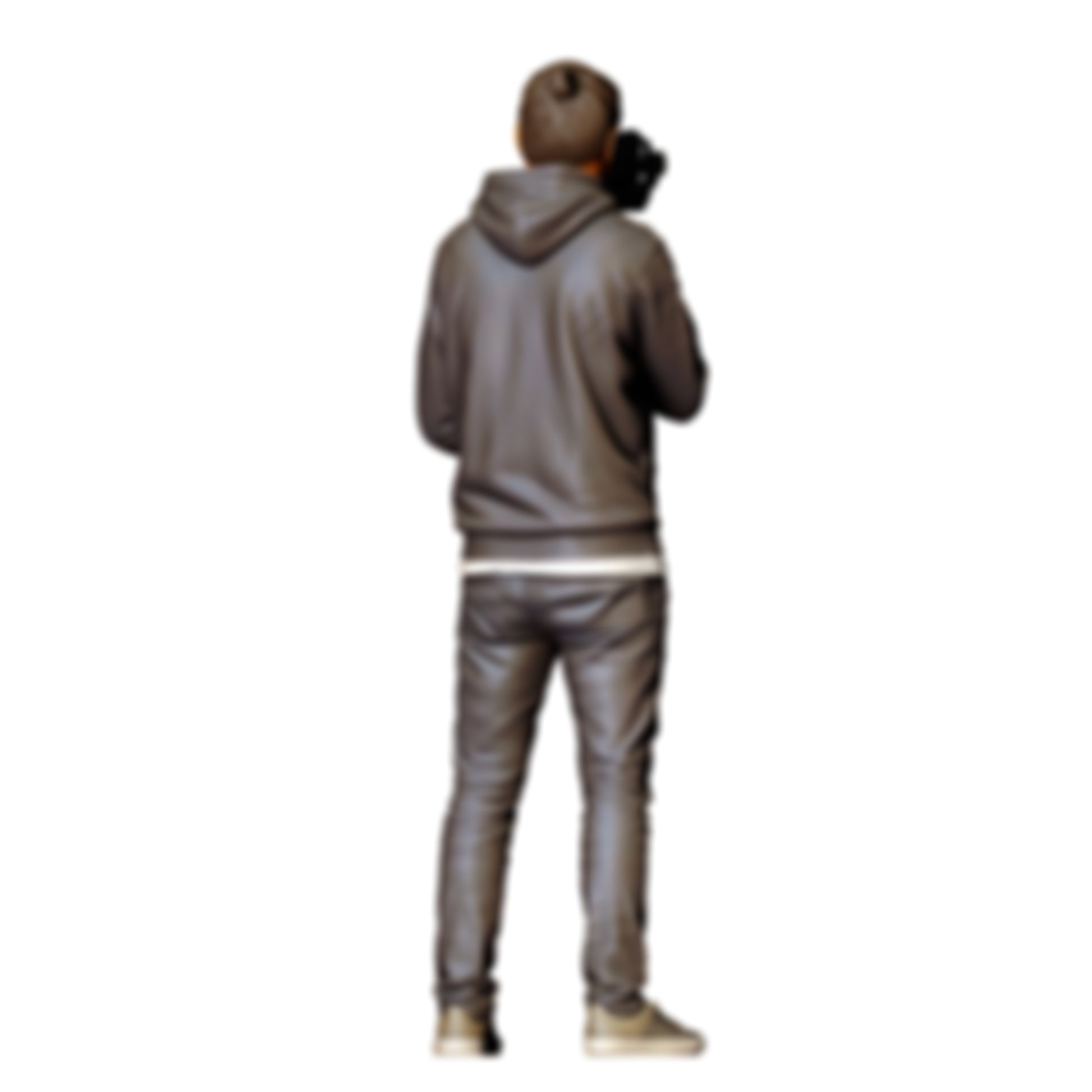 3DP Miniatures 1: Stehende Figur: Kameramann mit Kamera auf Einhand-Stabilisator (Ref. Nr. 512)