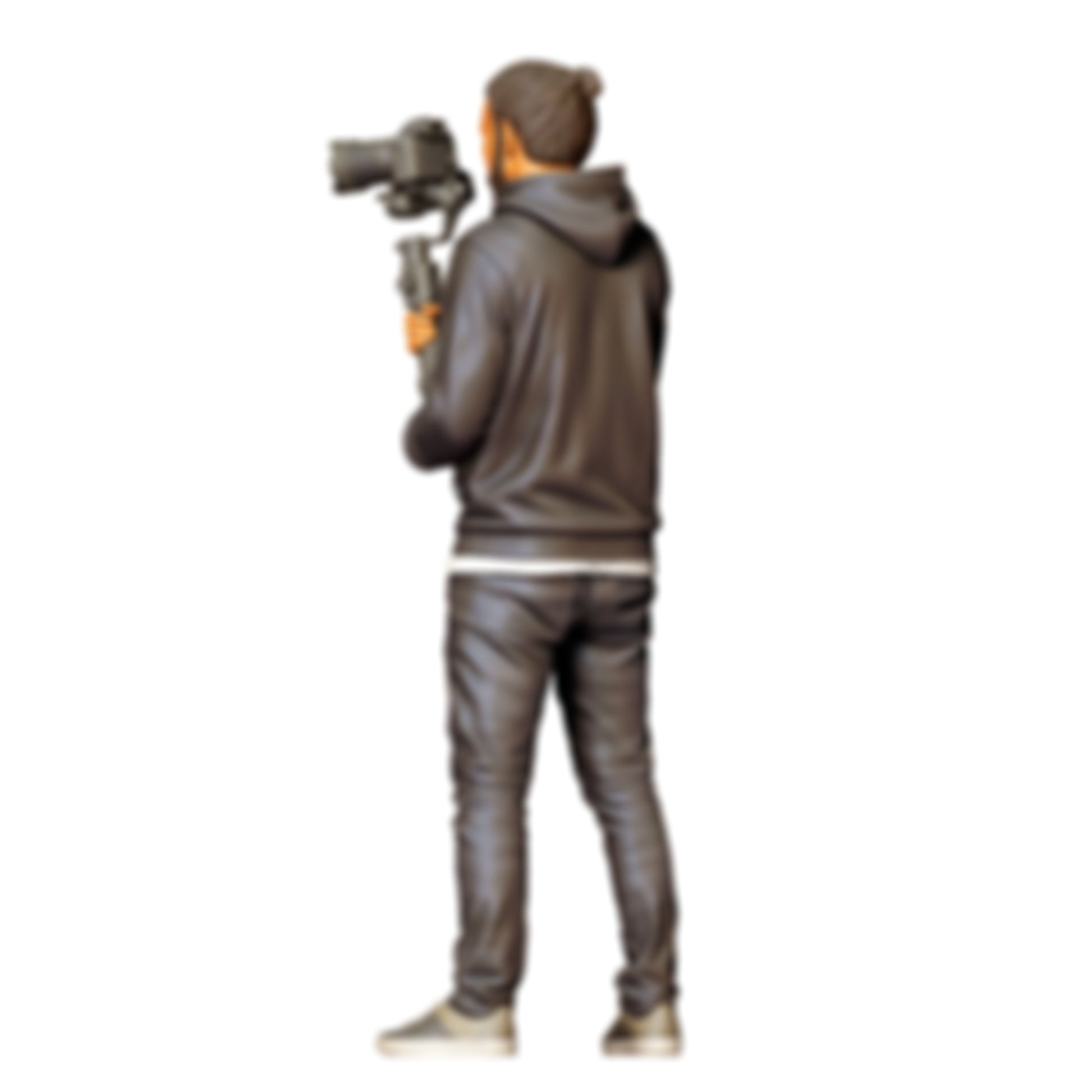 3DP Miniatures 2: Stehende Figur: Kameramann mit Kamera auf Einhand-Stabilisator (Ref. Nr. 512)