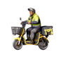 Diorama Modellbau Produktfoto 0: Sitzende Figur: Lieferfahrer auf Motorroller mit Frontkorb & Transportbox (Ref. Nr. 518)