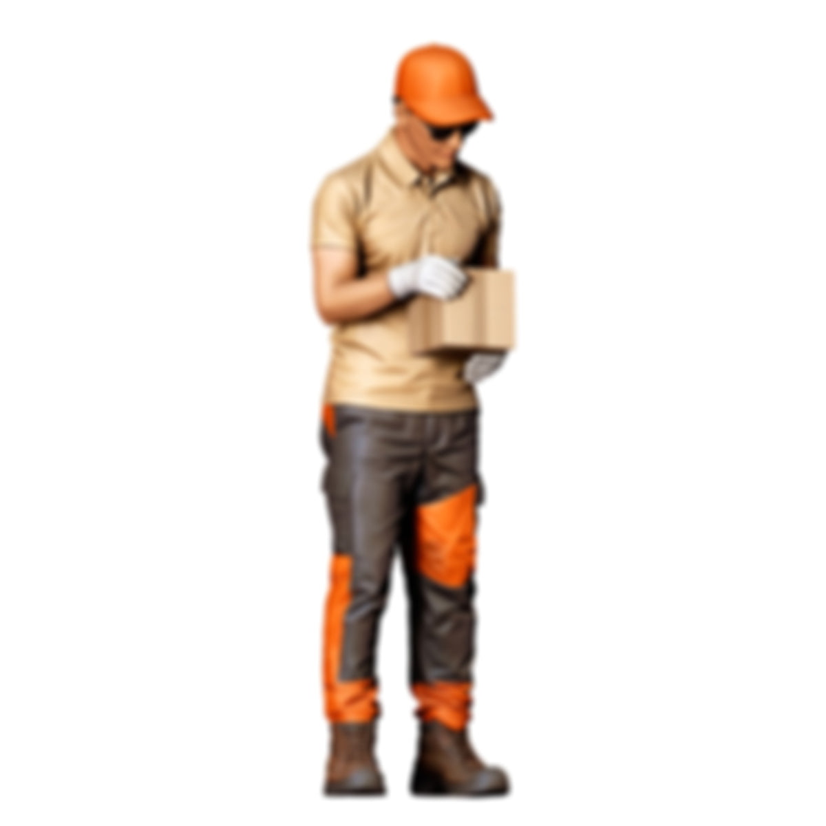 Photo produit de modélisme pour diorama 0 : figurine debout : livreur avec colis (réf. n° 520)