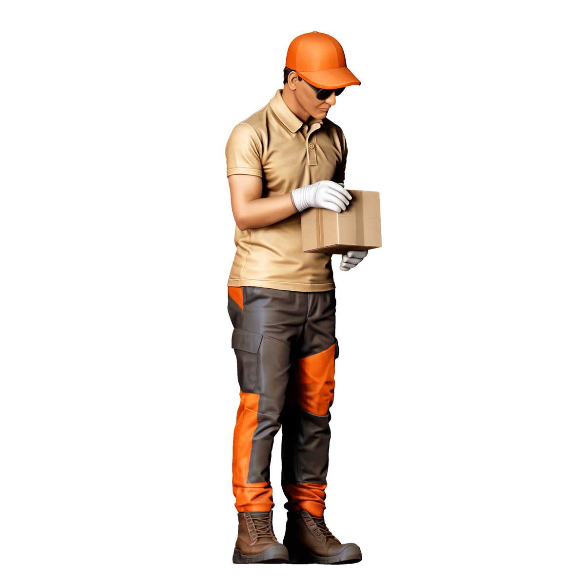 Photo produit de modélisme pour diorama 1 : figurine debout : livreur avec colis (réf. n° 520)