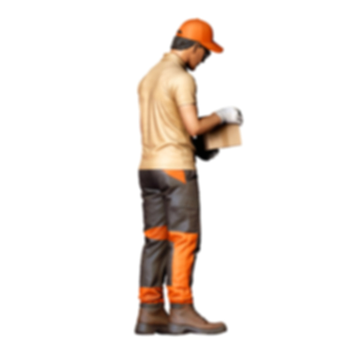 Photo produit de modélisme de diorama 2 : figurine debout : livreur avec colis (réf. n° 520)