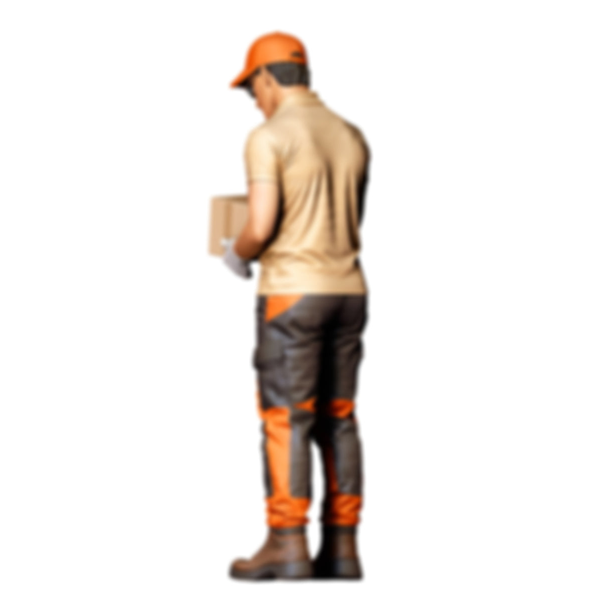 Photo produit de modélisme pour diorama 3 : figurine debout : livreur avec colis (réf. n° 520)
