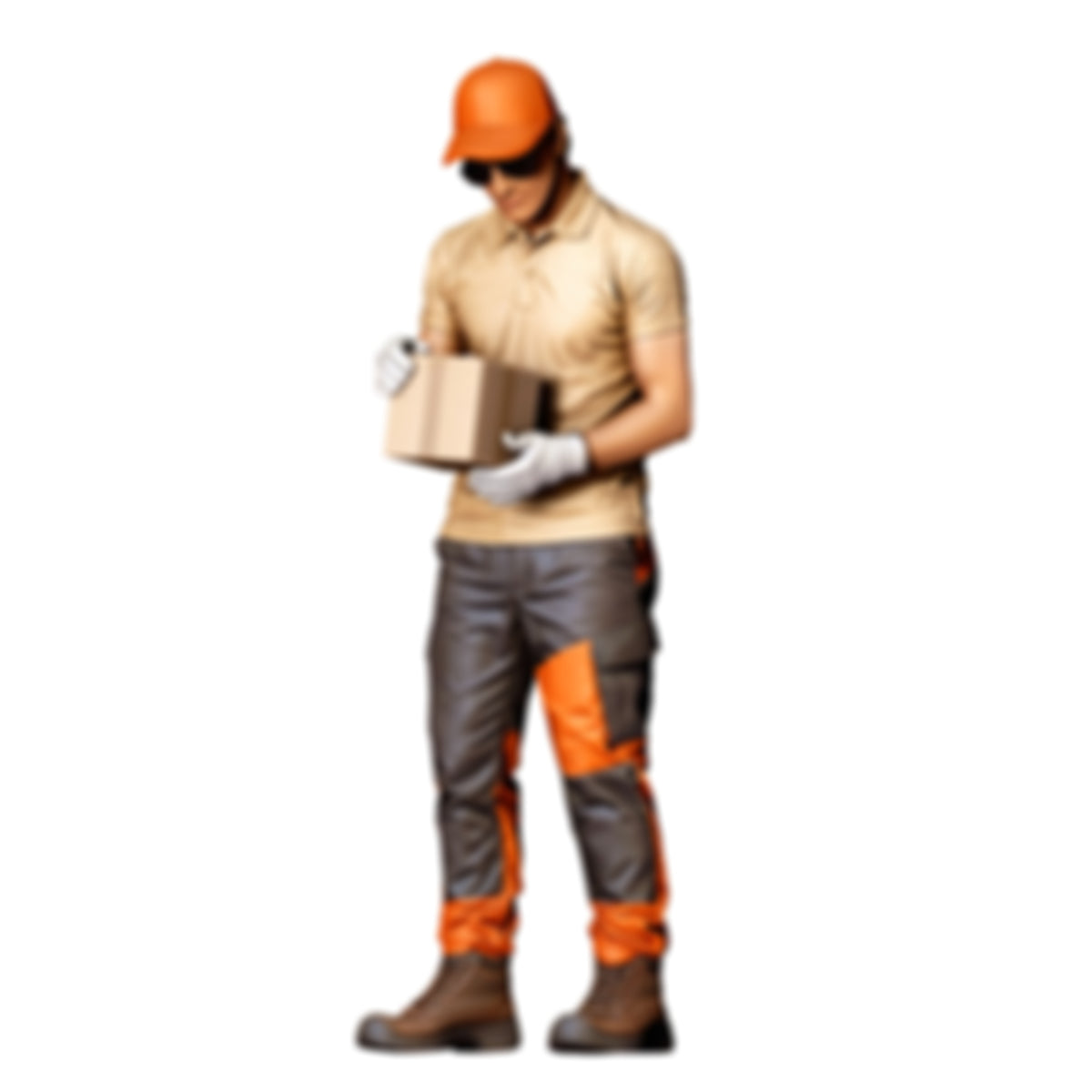 Photo produit de modélisme pour diorama 4 : figurine debout : livreur avec colis (réf. n° 520)