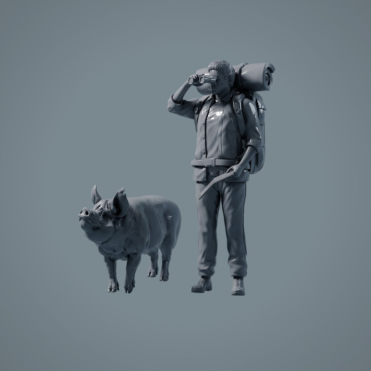 Figures d'animaux de ferme : Sanglier - Cochon Berkshire (a039)