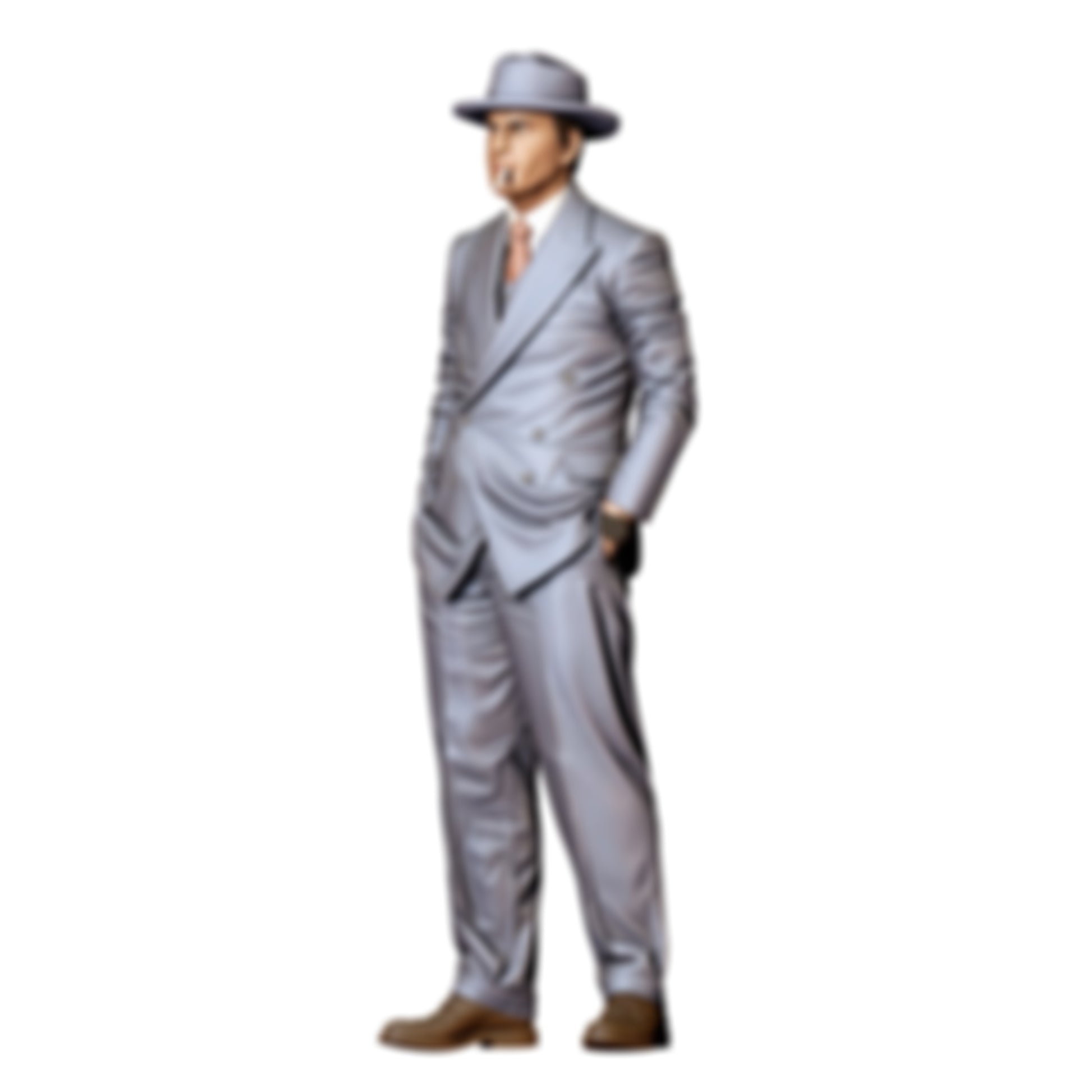 3DP Miniatures 4: Stehende Figur: Gangster im doppelreihigen Anzug mit Hut & Zigarette (Ref. Nr. 514)