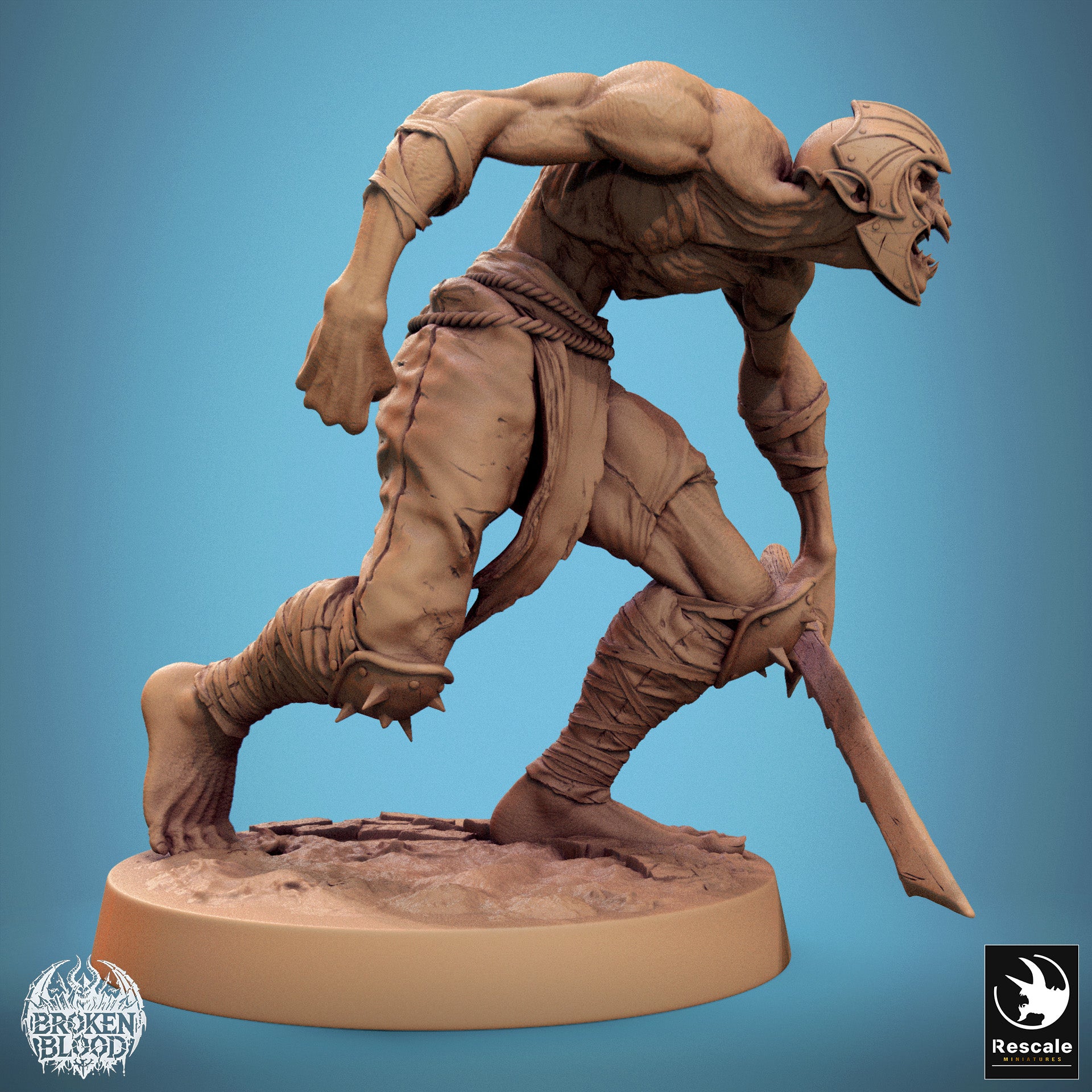 Photo de produit Tabletop 28mm Lord of the Print (LotP) 1 : Miniature Tabletop : Ghoul Ravager, monstre maraudeur avec épée à deux mains, combattant au corps à corps hurlant, boss pour Wargaming, Skirmish et Dungeon (24_11_C31)