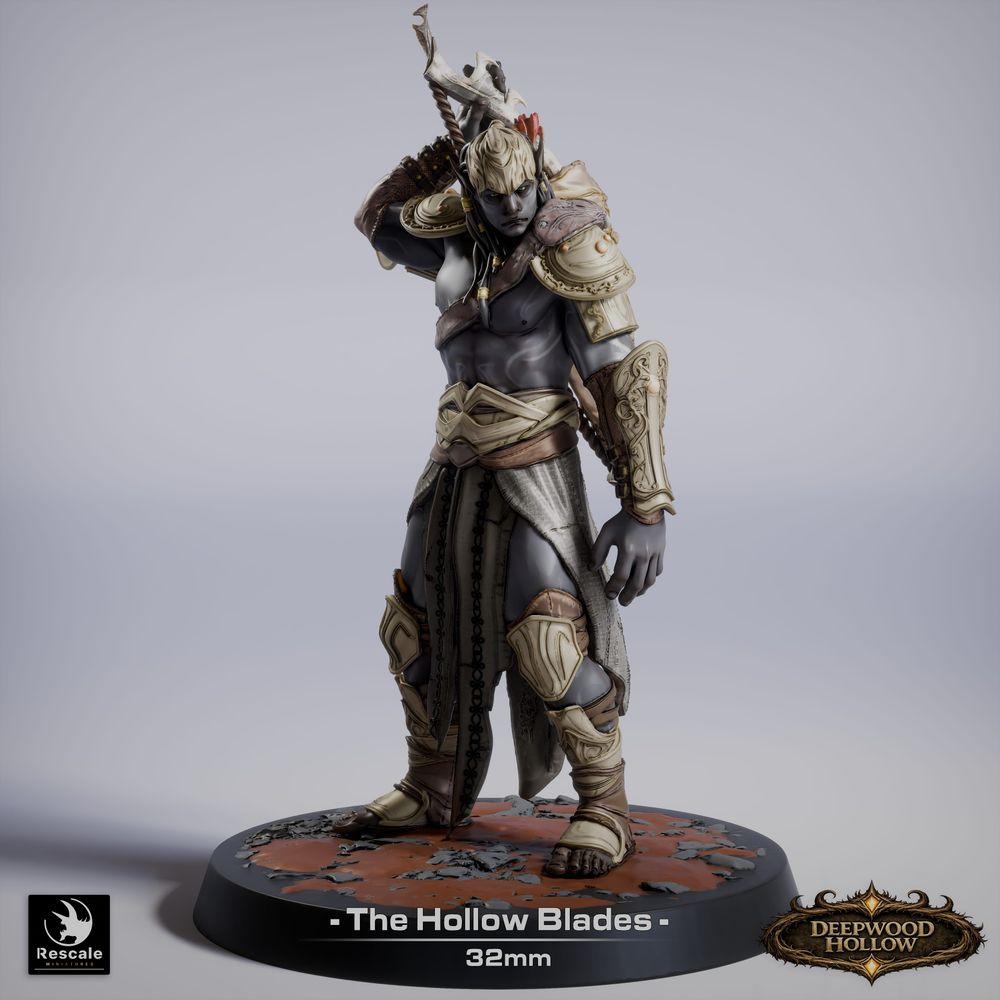 Photo du produit Tabletop 28mm Lord of the Print (LotP) 0: Tabletop Miniature : Archer elfe noir en pose de tir debout (26_03_G7)