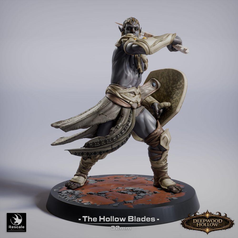 Photo de produit Tabletop 28mm Lord of the Print (LotP) 0: Figurine fantastique : Guerrier elfe noir avec épée courte et bouclier - Dark Elf (26_03_G8)