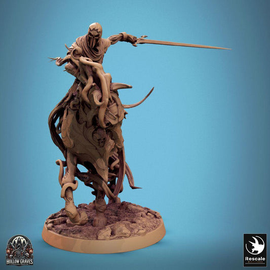 Photo de produit Tabletop 28mm Lord of the Print (LotP) 0 : Miniature Tabletop : Chevalier Noir à Cheval, Chevalier de la Mort avec Épée Longue, Cavalerie Morte-Vivante en Charge (24_10_C1)
